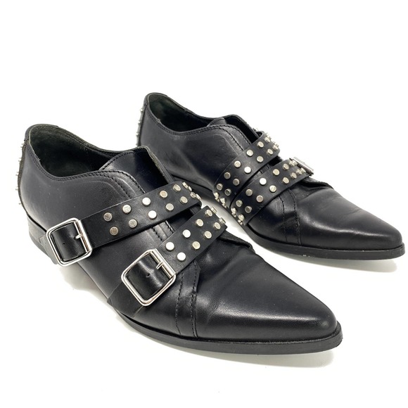 Diesel Shoes - Diesel Black Gold Gremmy Black Studded Moto Shoes